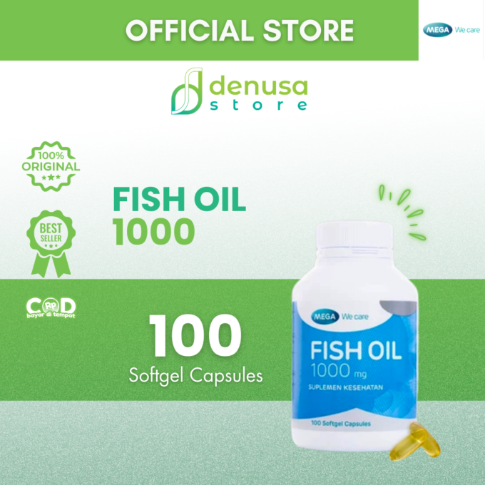 MEGA We Care Fish Oil 1000 mg 100 Softgel Capsules