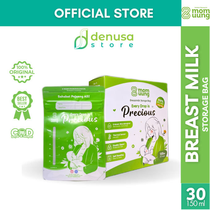 Mom Uung Pre-Sterilized Breast Milk Bag Kantong ASI 1 Kotak 30 Kantong 150ml