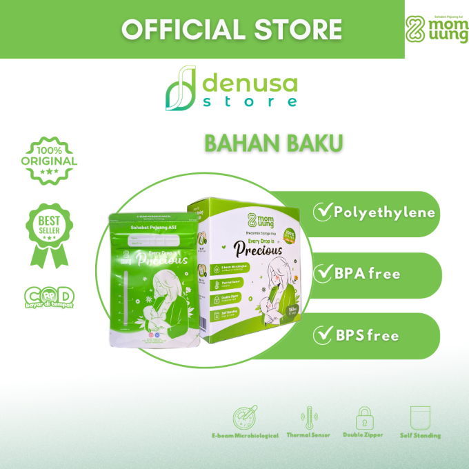 Mom Uung Pre-Sterilized Breast Milk Bag Kantong ASI 1 Kotak 30 Kantong 150ml