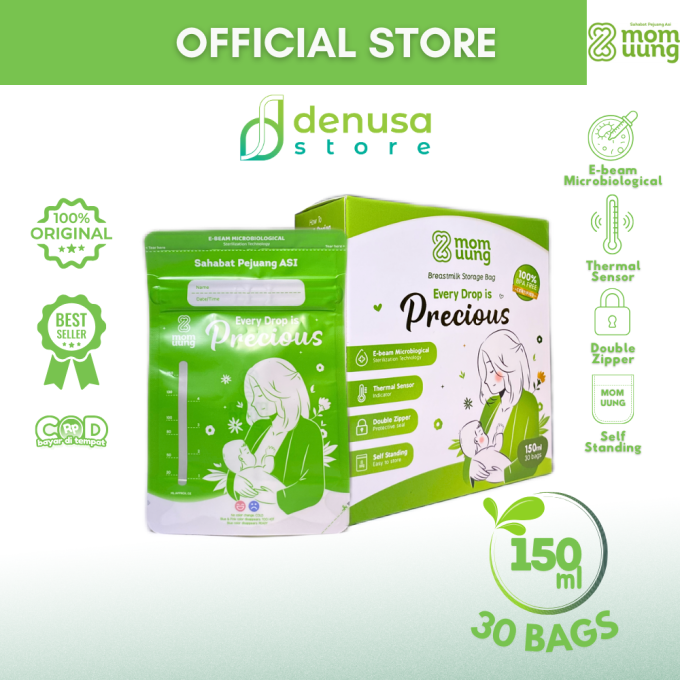 Mom Uung Pre-Sterilized Breast Milk Bag Kantong ASI 1 Kotak 30 Kantong 150ml