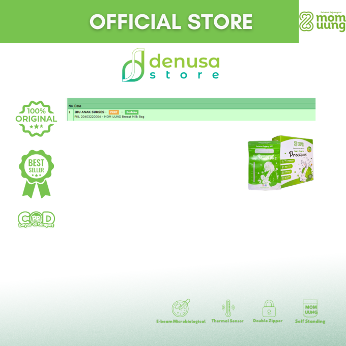 Mom Uung Pre-Sterilized Breast Milk Bag Kantong ASI 1 Kotak 30 Kantong 150ml