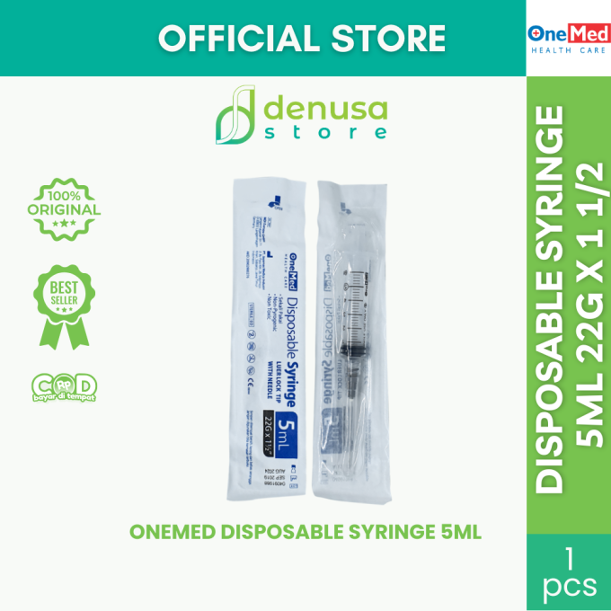 OneMed Disposable Syringe 5ml 22G x 1 1/2