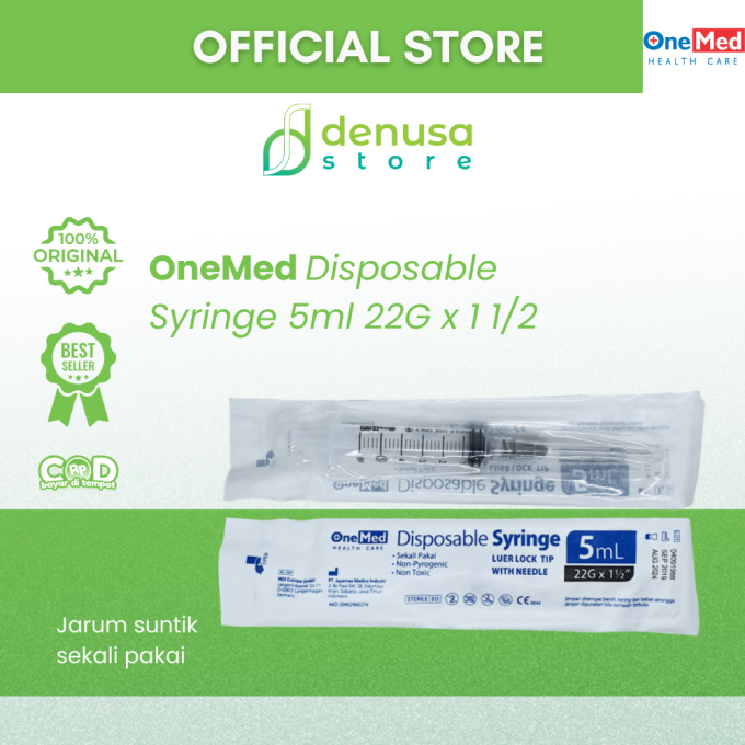 OneMed Disposable Syringe 5ml 22G x 1 1/2