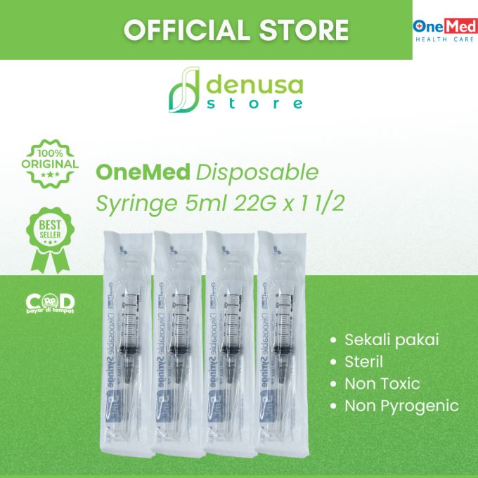 OneMed Disposable Syringe 5ml 22G x 1 1/2