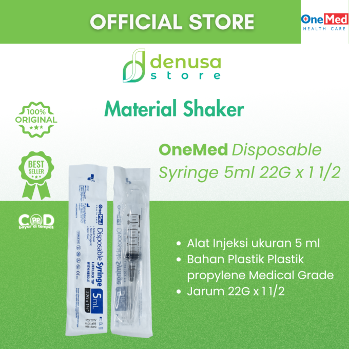 OneMed Disposable Syringe 5ml 22G x 1 1/2