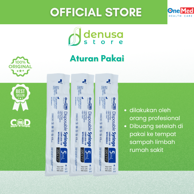 OneMed Disposable Syringe 5ml 22G x 1 1/2