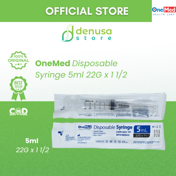 OneMed Disposable Syringe 5ml 22G x 1 1/2