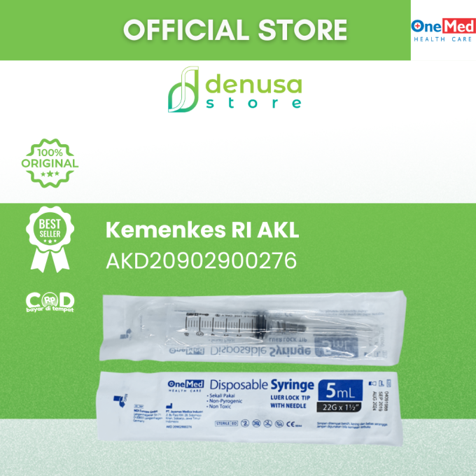 OneMed Disposable Syringe 5ml 22G x 1 1/2