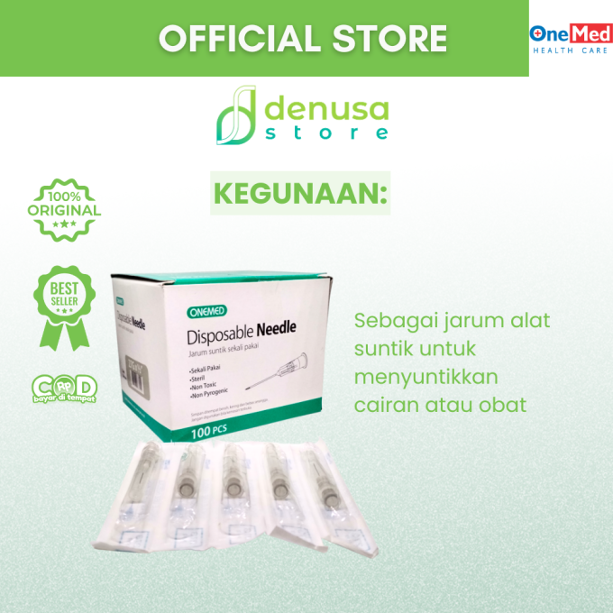 OneMed Disposable Needle 27G x 1/2 1 Kotak isi 100 pcs