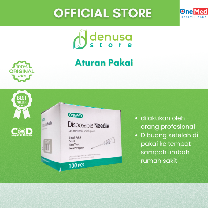 OneMed Disposable Needle 27G x 1/2 1 Kotak isi 100 pcs