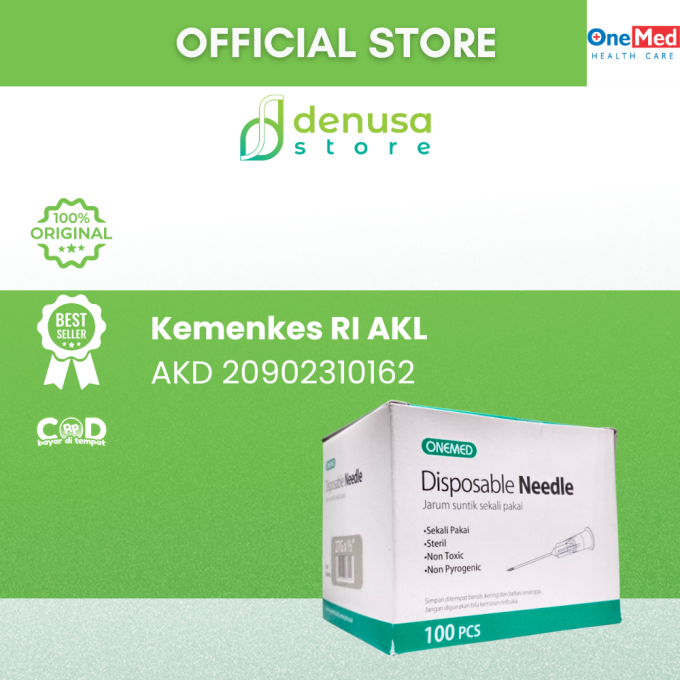 OneMed Disposable Needle 27G x 1/2 1 Kotak isi 100 pcs