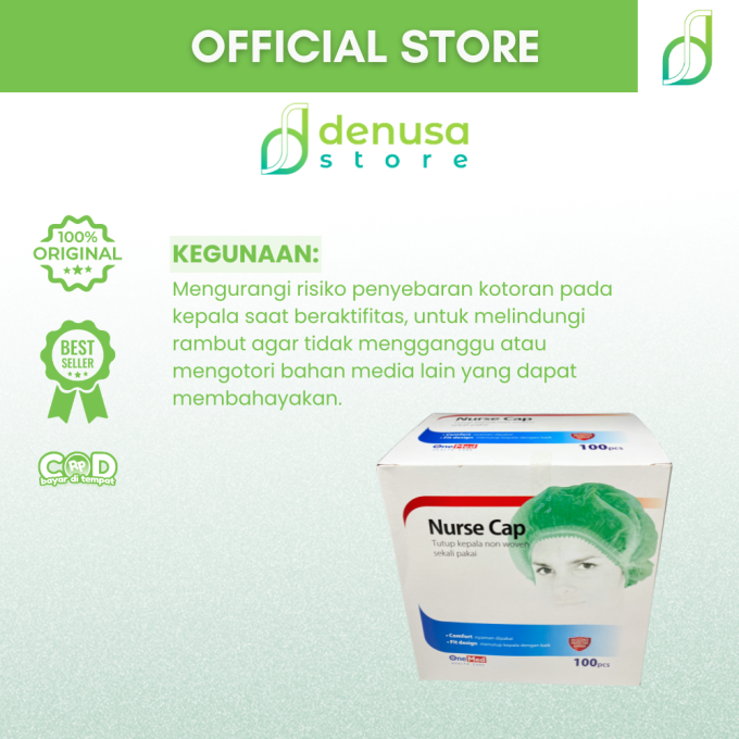 OneMed Nurse Cap 100 pcs Hijau