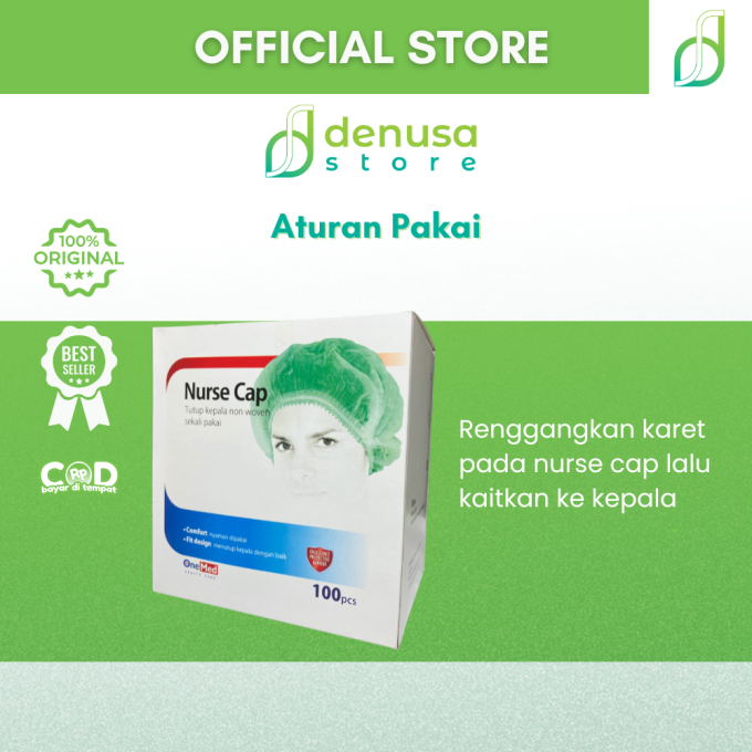 OneMed Nurse Cap 100 pcs Hijau