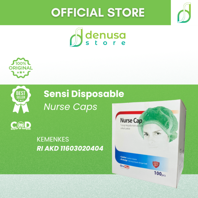 OneMed Nurse Cap 100 pcs Hijau