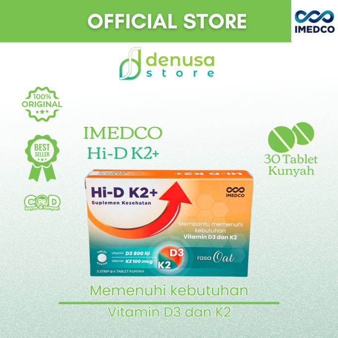 IMEDCO Hi-D K2+ 1 Kotak 30 Tablet Kunyah