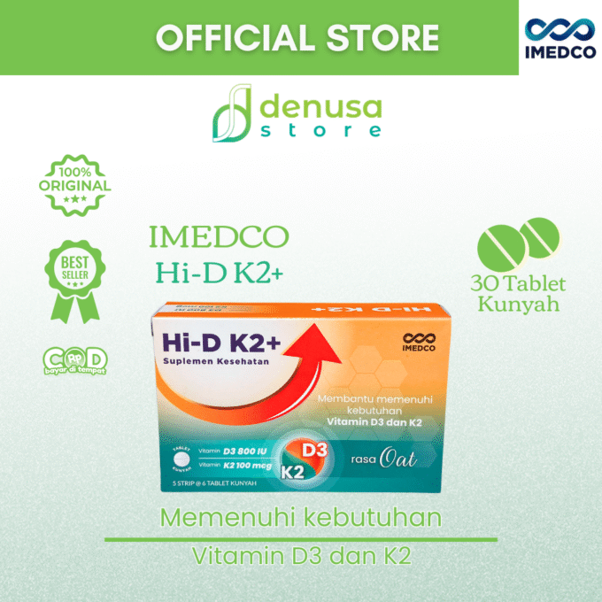 IMEDCO Hi-D K2+ 1 Kotak 30 Tablet Kunyah