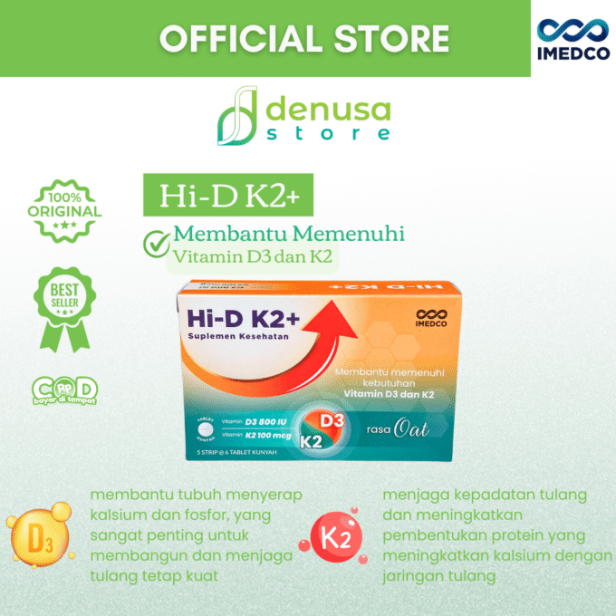 IMEDCO Hi-D K2+ 1 Kotak 30 Tablet Kunyah
