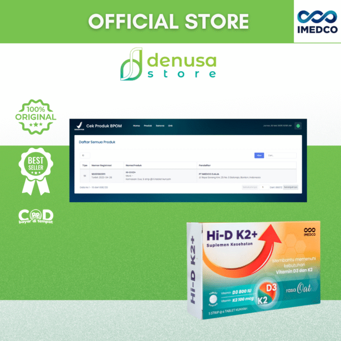 IMEDCO Hi-D K2+ 1 Kotak 30 Tablet Kunyah