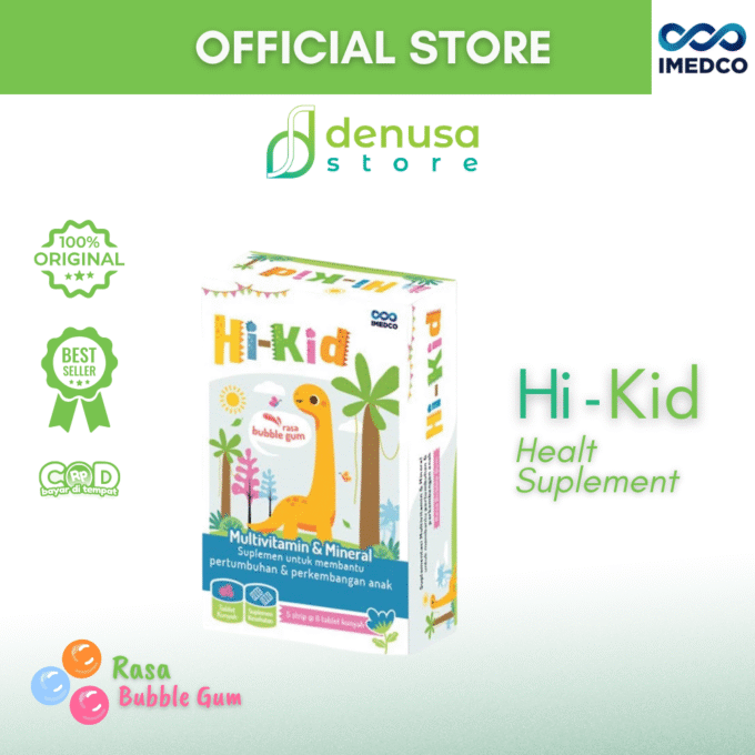 IMEDCO Hi-Kid Rasa Bubble Gum 5 Strip 30 Tablet Kunyah