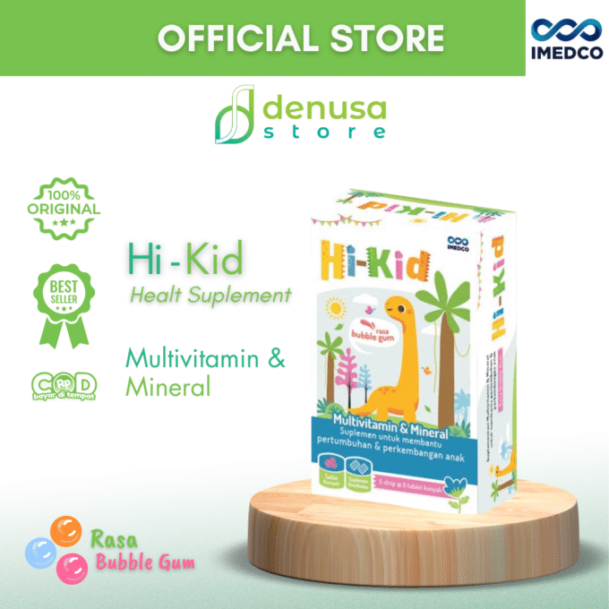 IMEDCO Hi-Kid Rasa Bubble Gum 5 Strip 30 Tablet Kunyah