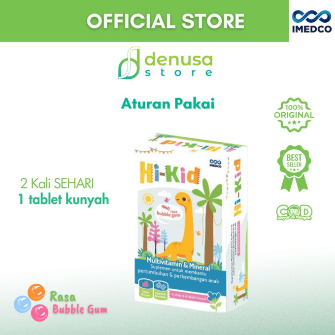 IMEDCO Hi-Kid Rasa Bubble Gum 5 Strip 30 Tablet Kunyah