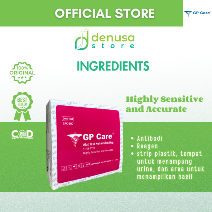 GP Care Alat Test Kehamilan Hcg 1 Kotak isi 50 strip