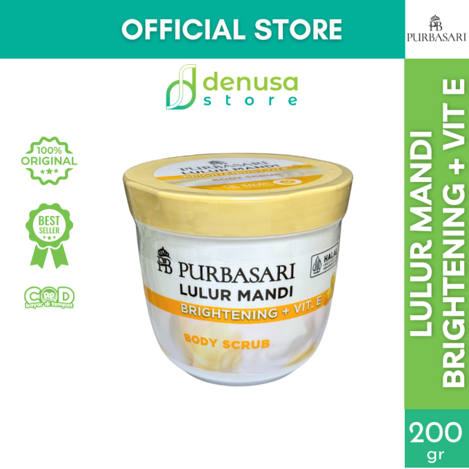 PURBASARI Lulur Mandi Brightening + Vit E Body Scrub 200 gram
