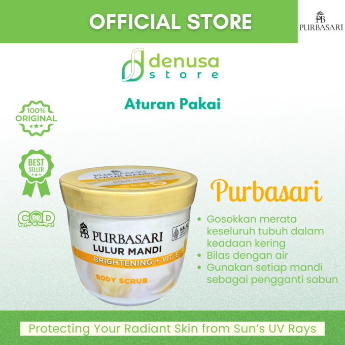 PURBASARI Lulur Mandi Brightening + Vit E Body Scrub 200 gram