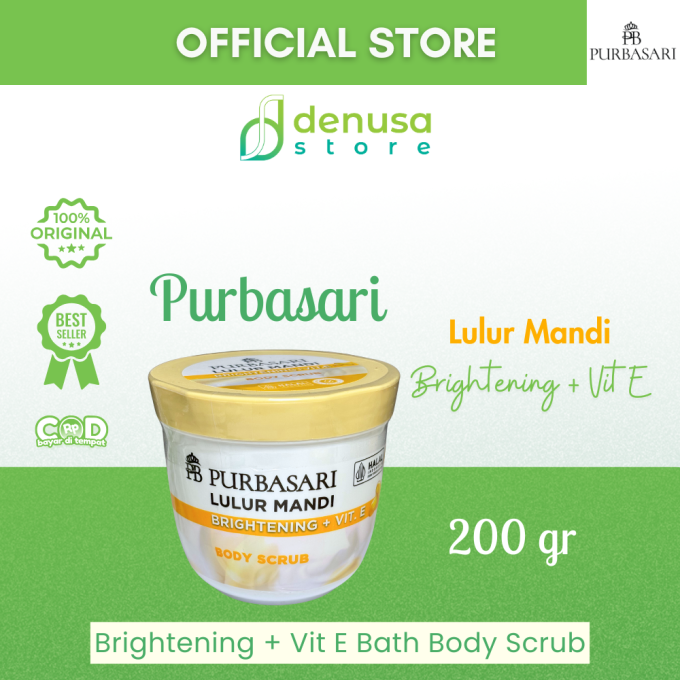 PURBASARI Lulur Mandi Brightening + Vit E Body Scrub 200 gram