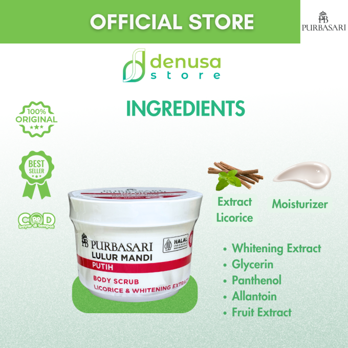 PURBASARI Lulur Mandi Putih Body Scrub 100 gram