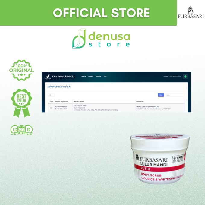 PURBASARI Lulur Mandi Putih Body Scrub 100 gram