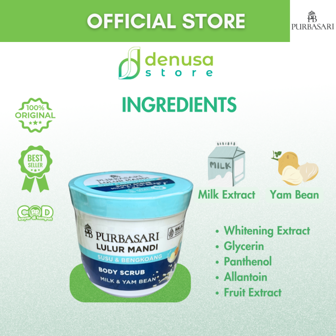 PURBASARI Lulur Mandi Susu n Bengkoang Body Scrub 200 gram