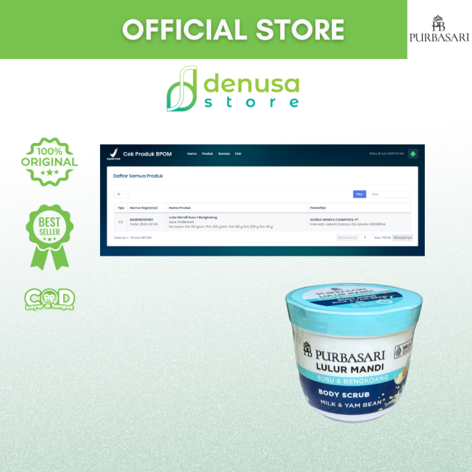 PURBASARI Lulur Mandi Susu n Bengkoang Body Scrub 200 gram