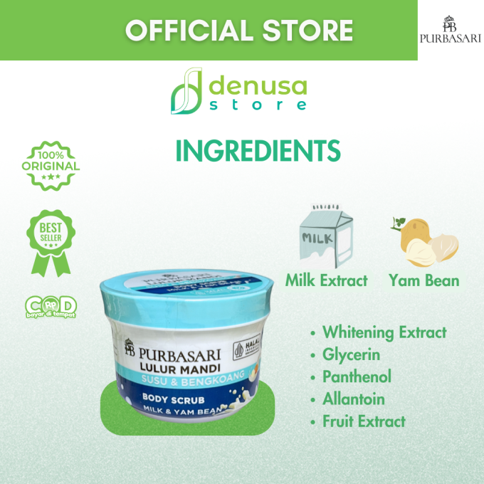 PURBASARI Lulur Mandi Susu n Bengkoang Body Scrub 100 gram