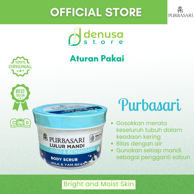 PURBASARI Lulur Mandi Susu n Bengkoang Body Scrub 100 gram