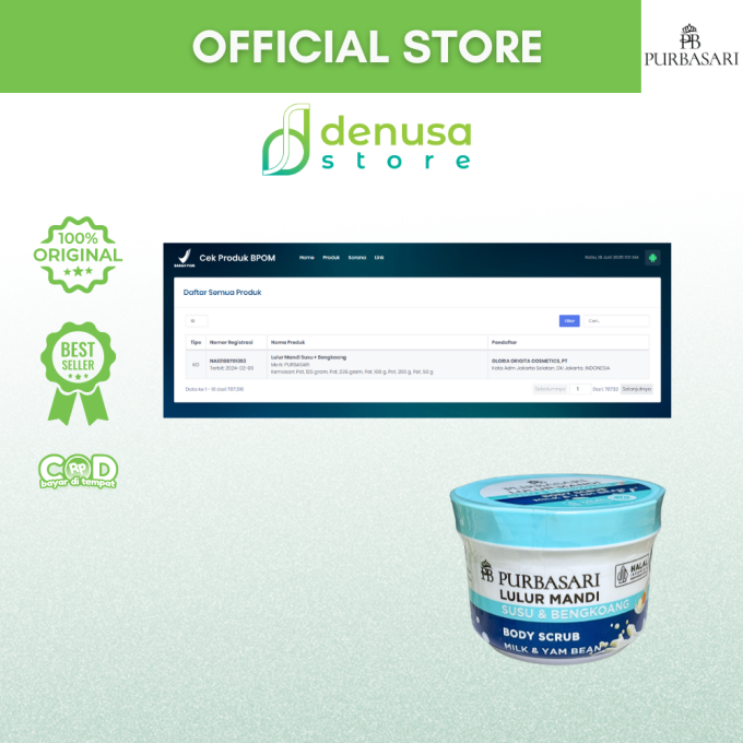 PURBASARI Lulur Mandi Susu n Bengkoang Body Scrub 100 gram