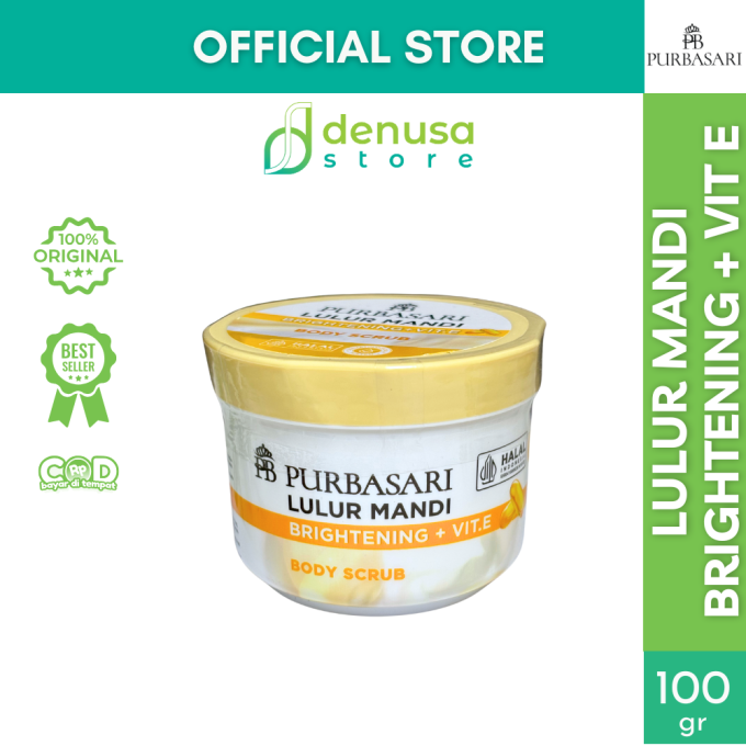 PURBASARI Lulur Mandi Brightening + Vit E Body Scrub 100 gram