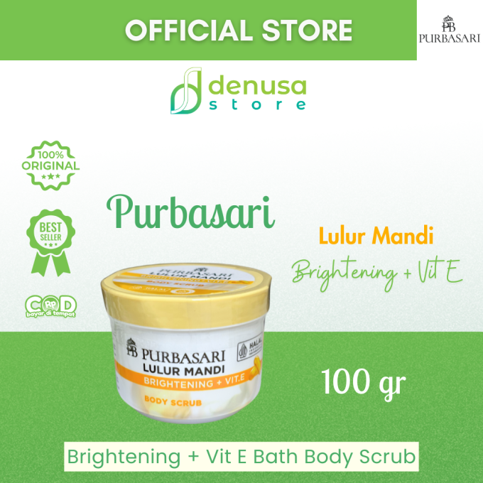 PURBASARI Lulur Mandi Brightening + Vit E Body Scrub 100 gram