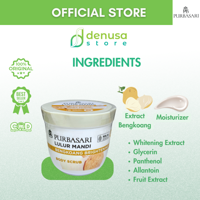 PURBASARI Lulur Mandi Bengkoang Brightening Body Scrub 200 gram