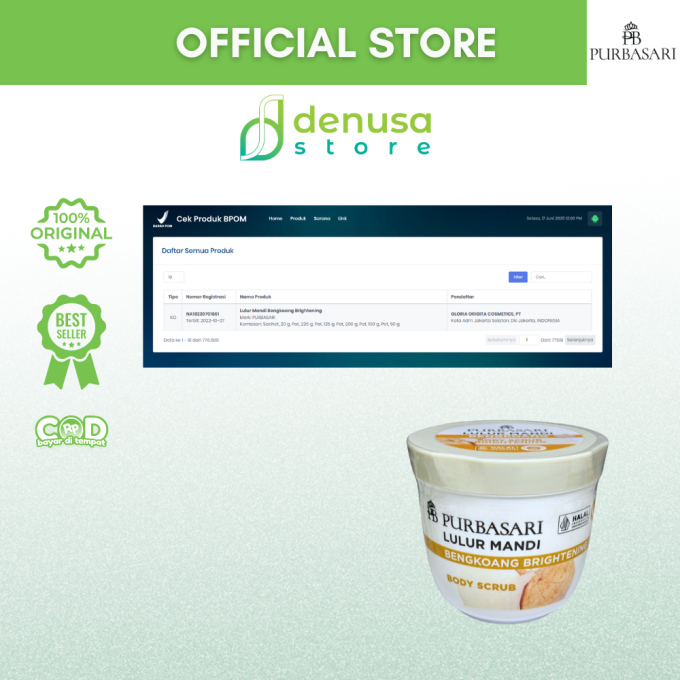 PURBASARI Lulur Mandi Bengkoang Brightening Body Scrub 200 gram