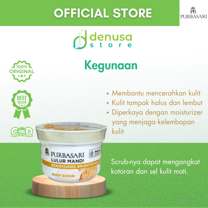 PURBASARI Lulur Mandi Bengkoang Brightening Body Scrub 100 gram