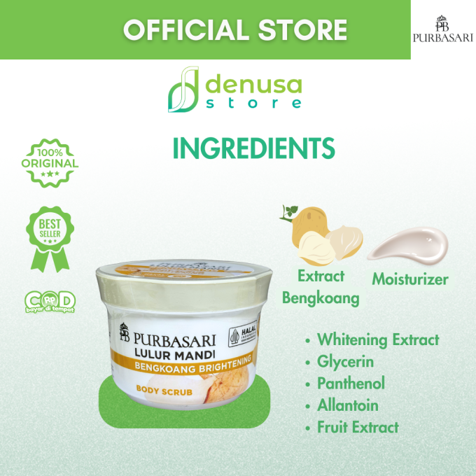 PURBASARI Lulur Mandi Bengkoang Brightening Body Scrub 100 gram