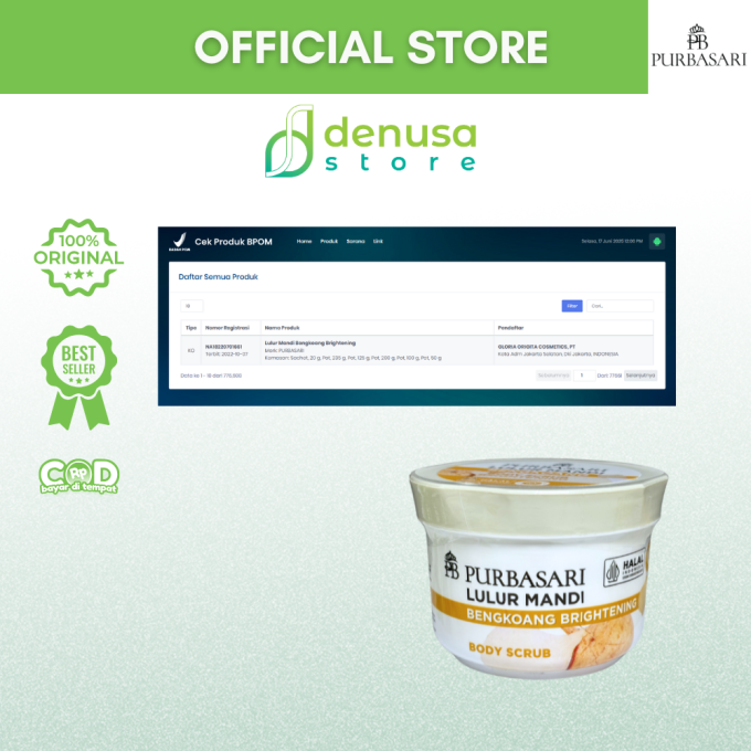 PURBASARI Lulur Mandi Bengkoang Brightening Body Scrub 100 gram