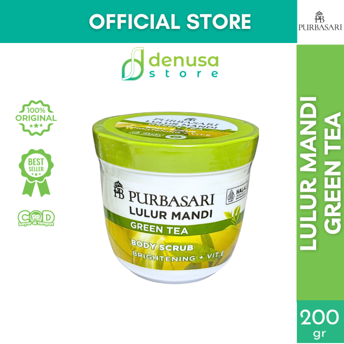 PURBASARI Lulur Mandi Green Tea Body Scrub 200 gram
