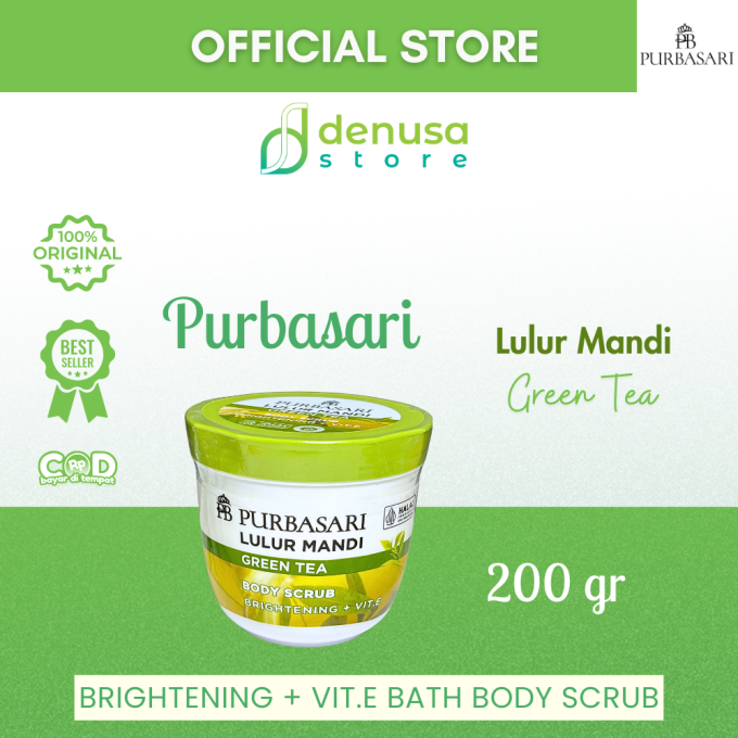 PURBASARI Lulur Mandi Green Tea Body Scrub 200 gram