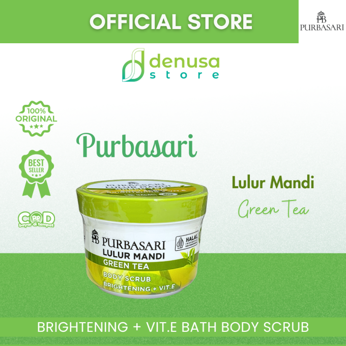 PURBASARI Lulur Mandi Green Tea Body Scrub 100 gram