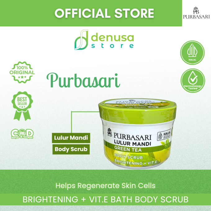 PURBASARI Lulur Mandi Green Tea Body Scrub 100 gram