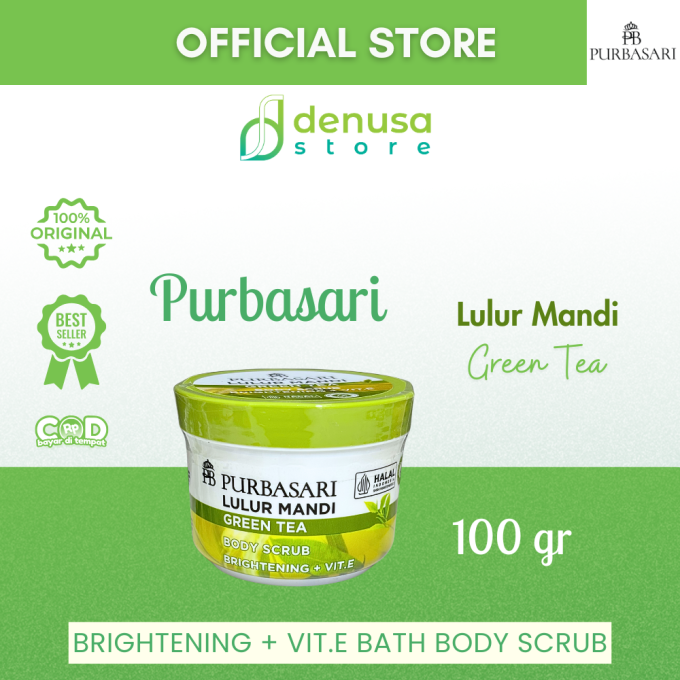 PURBASARI Lulur Mandi Green Tea Body Scrub 100 gram