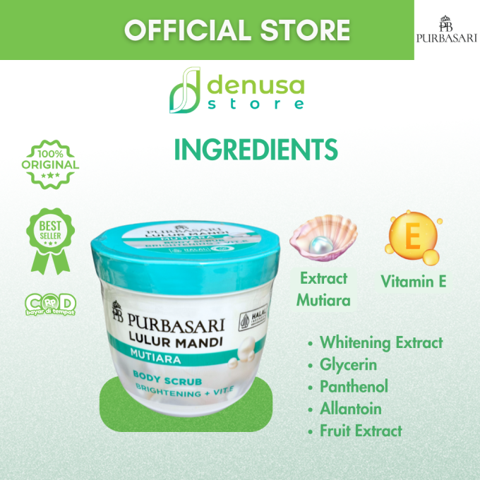 PURBASARI Lulur Mandi Mutiara Body Scrub 200 gram