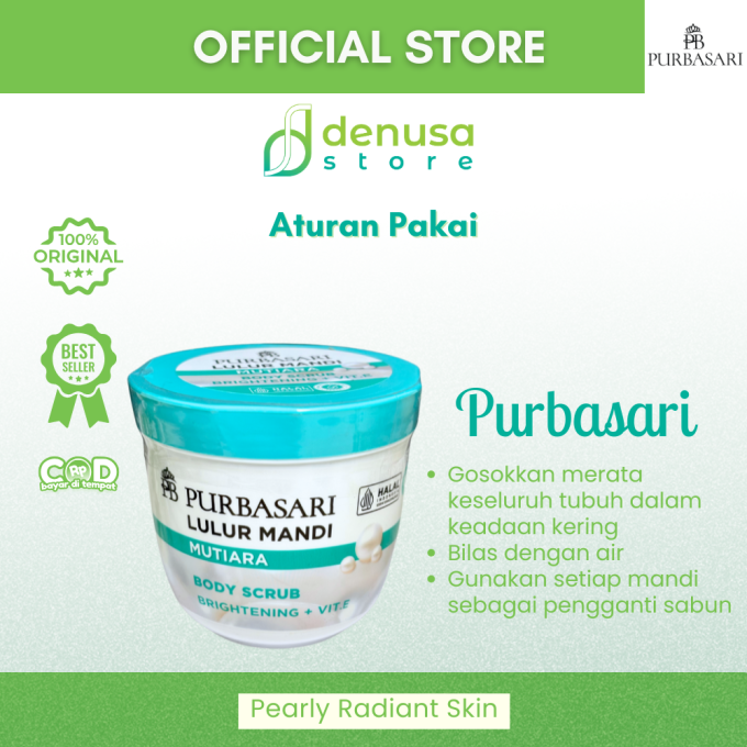 PURBASARI Lulur Mandi Mutiara Body Scrub 200 gram